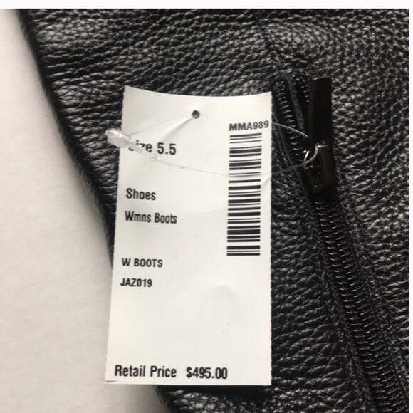 NEW Via Spiga Pebbled Leather Over The Knee OTK Chunky Heel Almond Boots 5.5 NIB - Picture 9 of 16